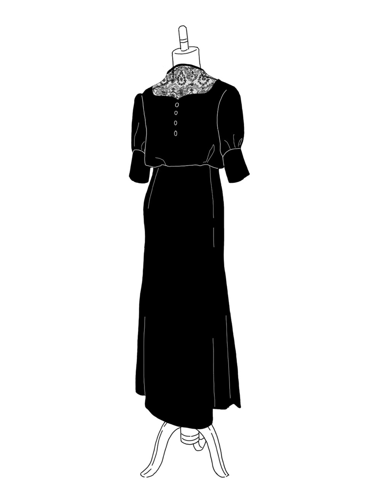 Ameri VINTAGE デコルテレースドレスのイメージ画像